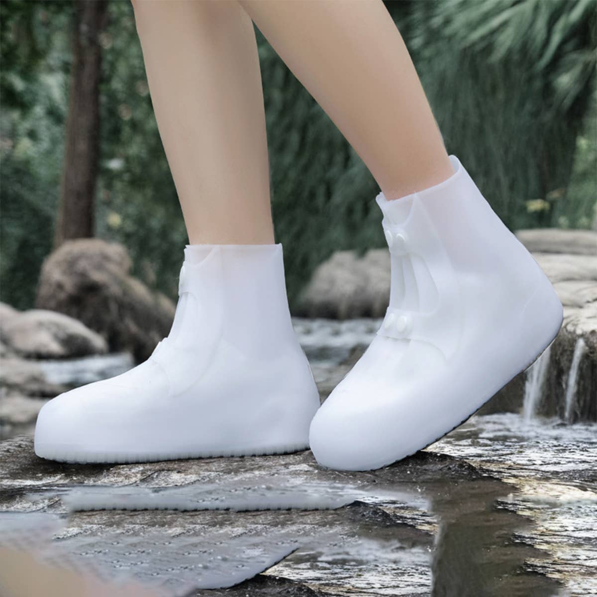 CWMM8543_MID-TUBE NON-SLIP THICKENED PORTABLE RAIN BOOTS