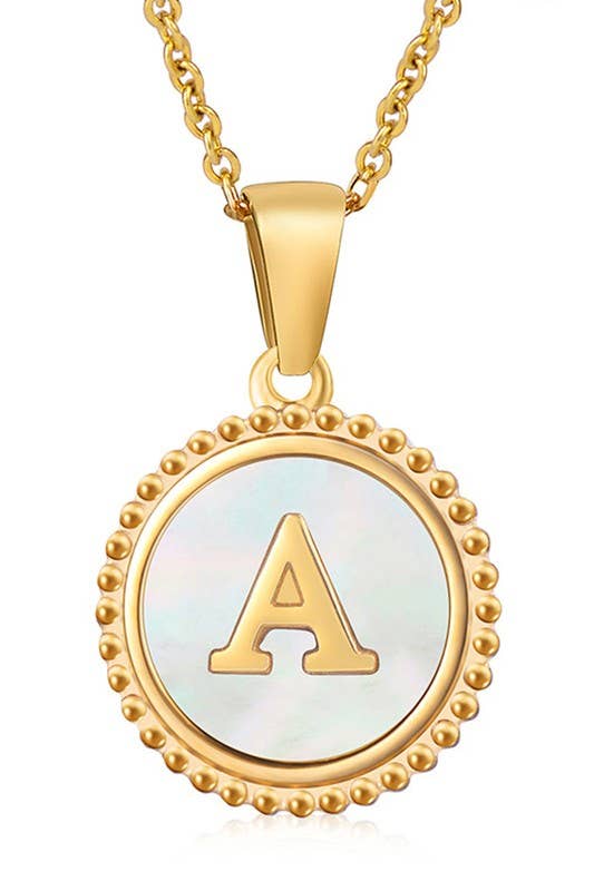 SIMPLE ROUND ALPHABET INITIALS PENDANT NECKLACE_CWAJE215