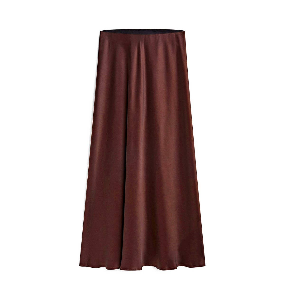 ACETATE SATIN SKIRT HIGH WAIST SLIT MAXI SKIRT_CWAB4804