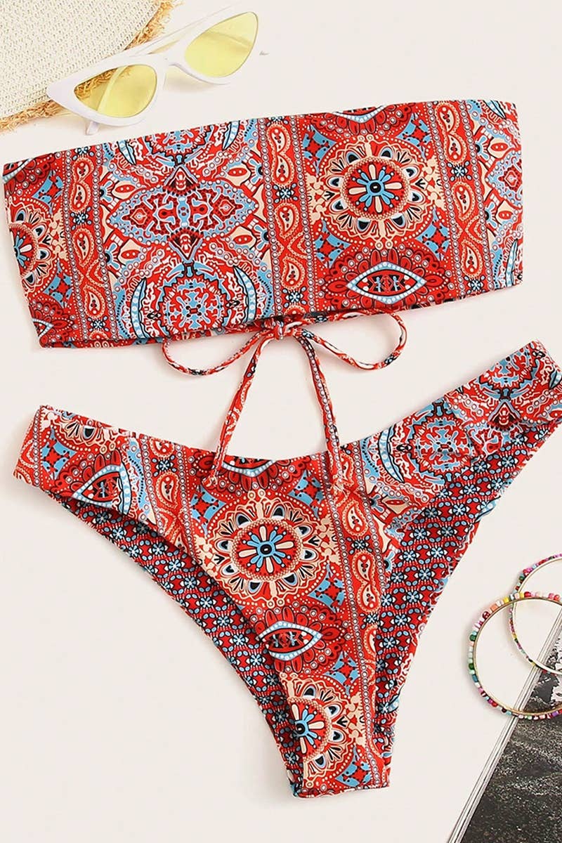 CWMW0836_PRINTED SUMMER SEXY TWO-PIECE SWIMSUIT