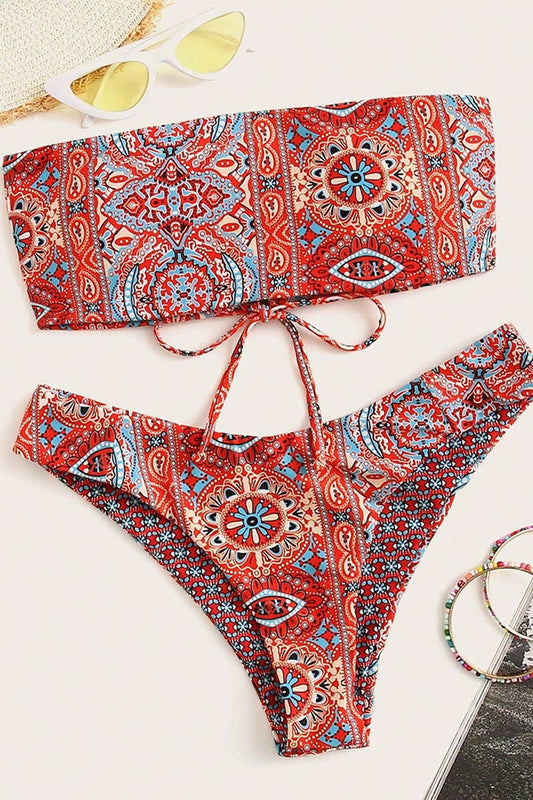 CWMW0836_PRINTED SUMMER SEXY TWO-PIECE SWIMSUIT