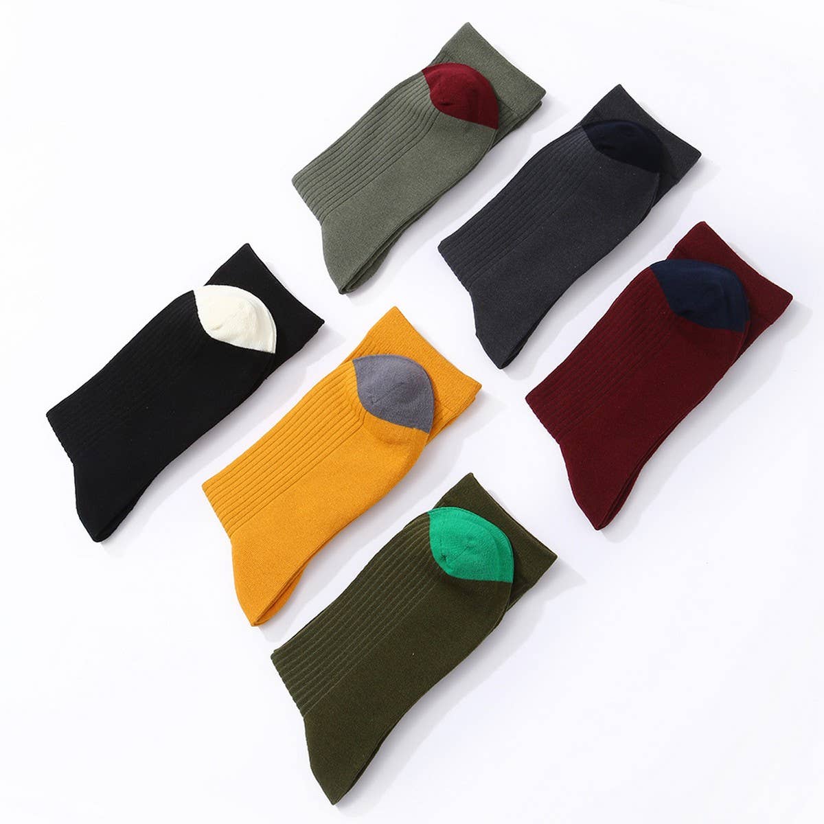 MEN'S CASUAL SOLID COLOR MID-CALF SOCKS