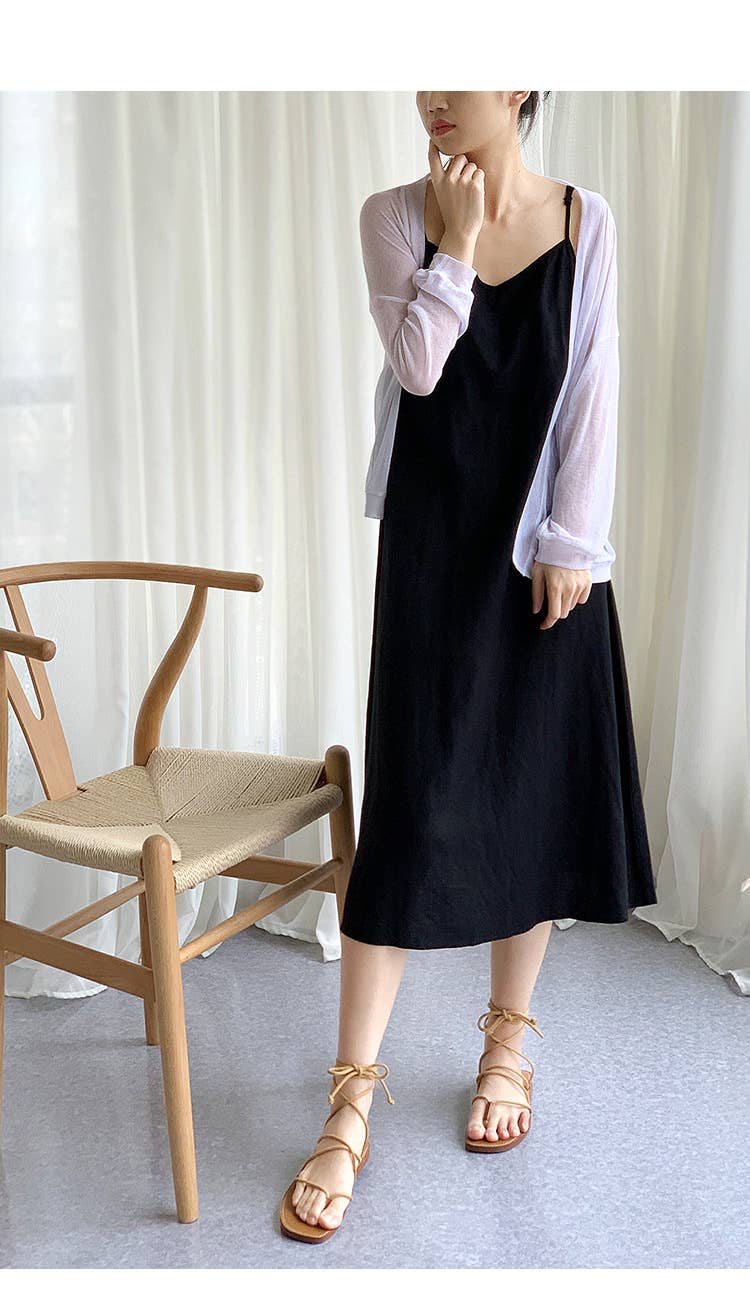 Everything with solid color simple strap dress