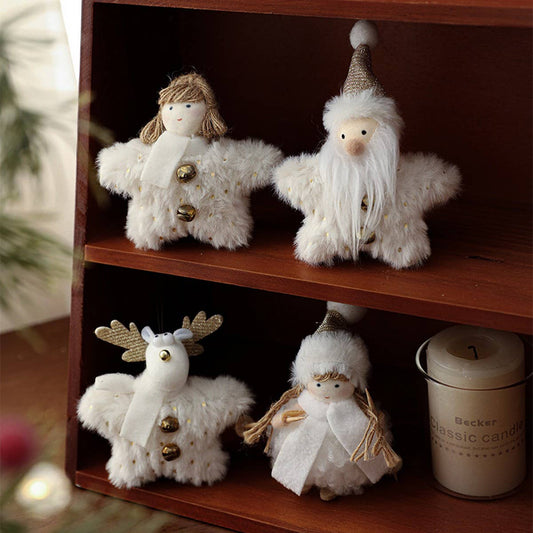 White Plush Doll Xmas Tree Cute Hanging Decor