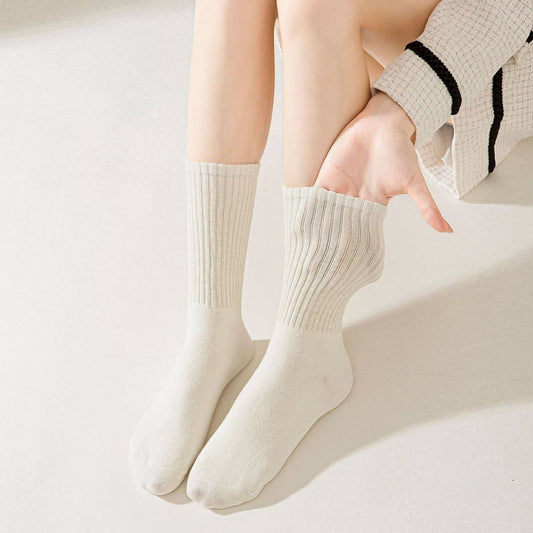 NEW SOLID COLOR CASUAL ALL-MATCH MID-TUBE SOCKS