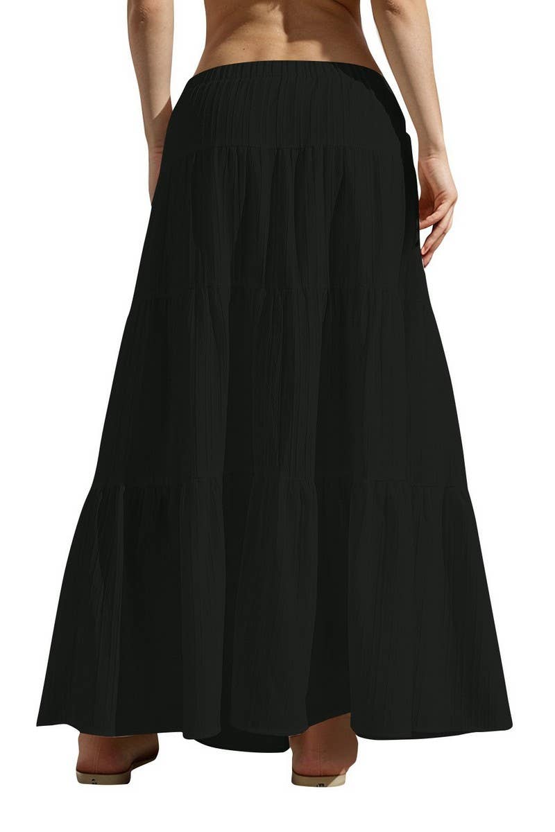 CWBLS0560_DRAWSTRING WAIST COLORBLOCK MAXI SKIRT