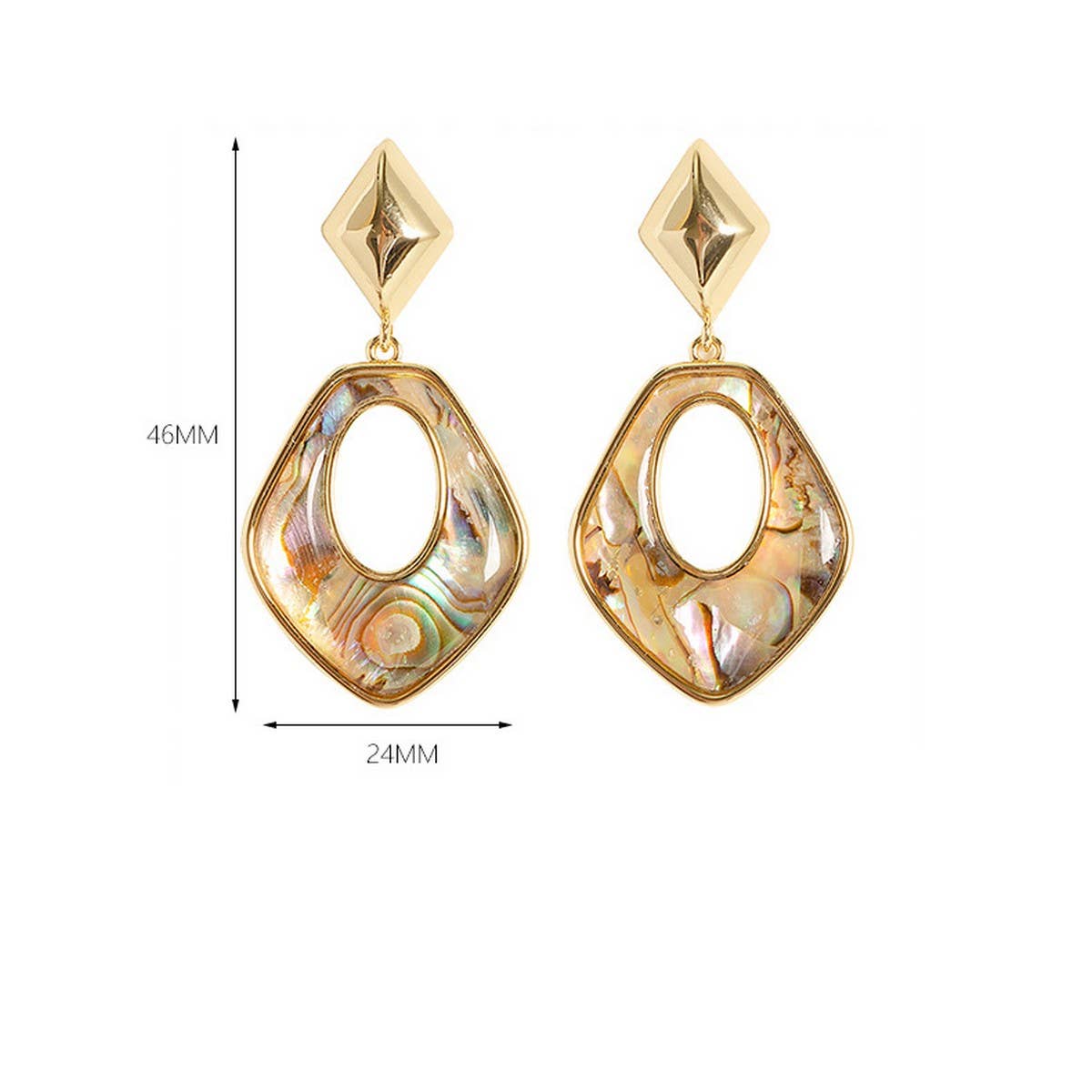 FASHIONABLE COLORFUL NATURAL ABALONE EARRINGS