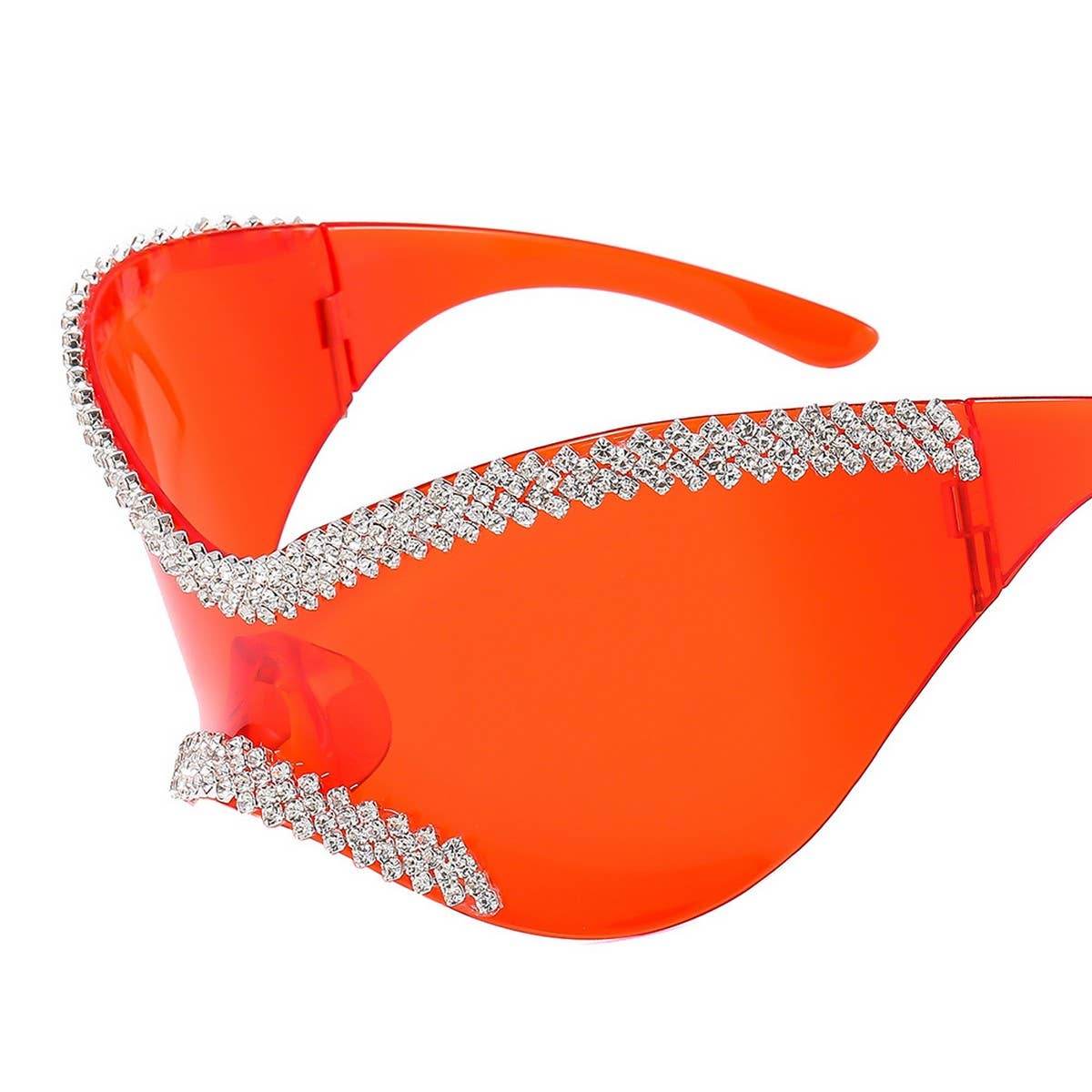LUXURY RHINESTONE LARGE FRAME CYCLING SUNGLASSES