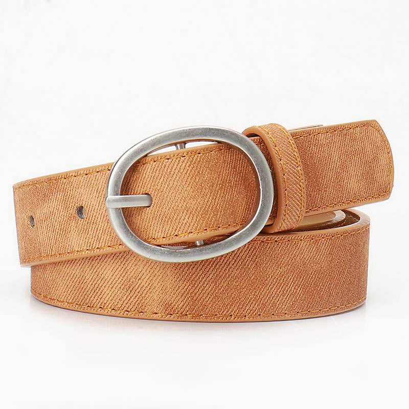Fashionable and casual oval alloy belt