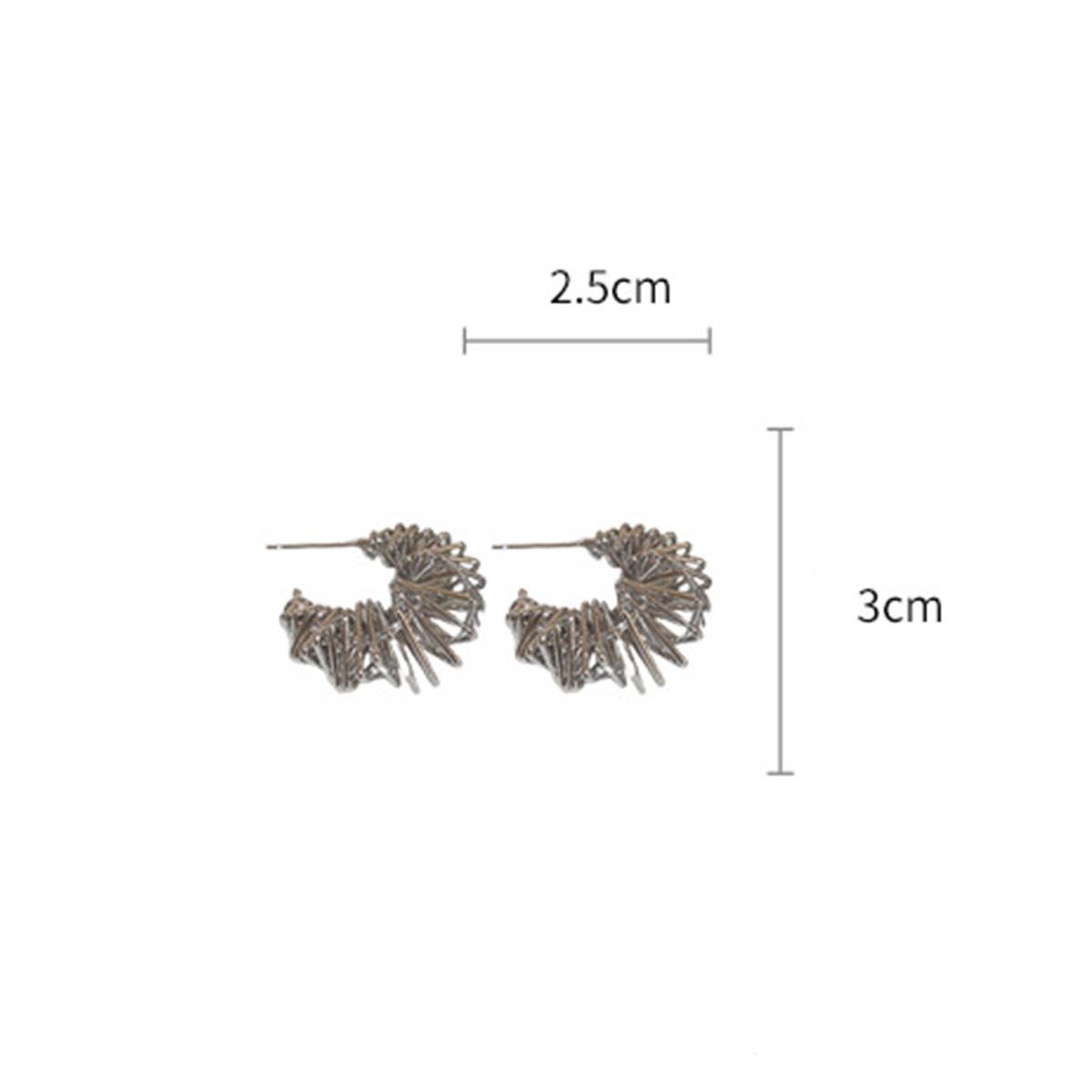 TWISTED HOLLOW C SHAPE FASHION EARRINGS