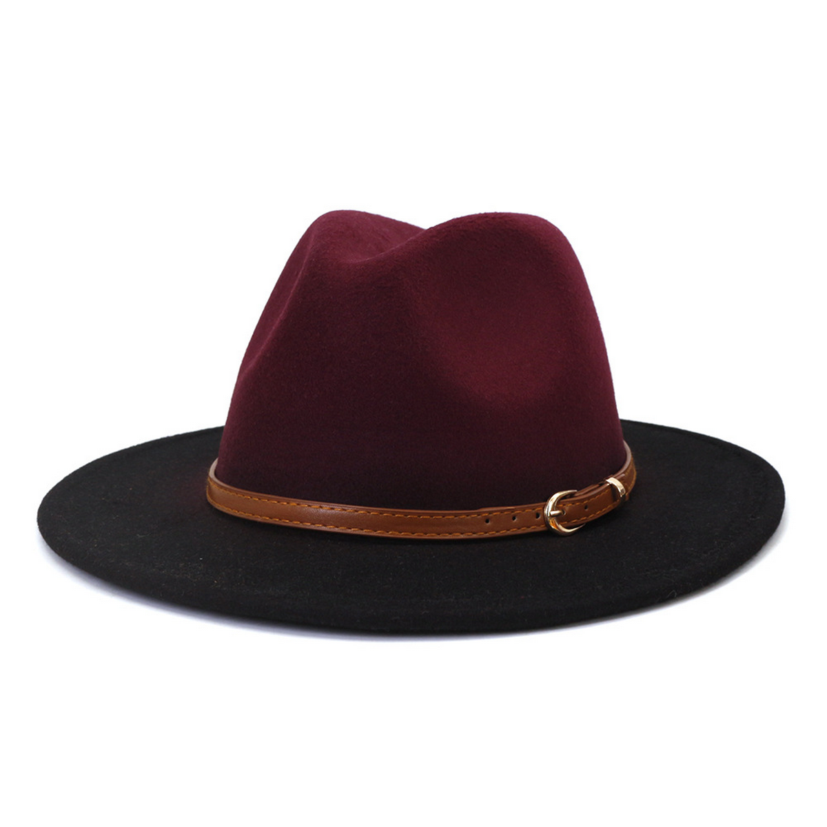 WOMEN WARM COLOR MATCHING BELT PANAMA HAT_CWAH0707
