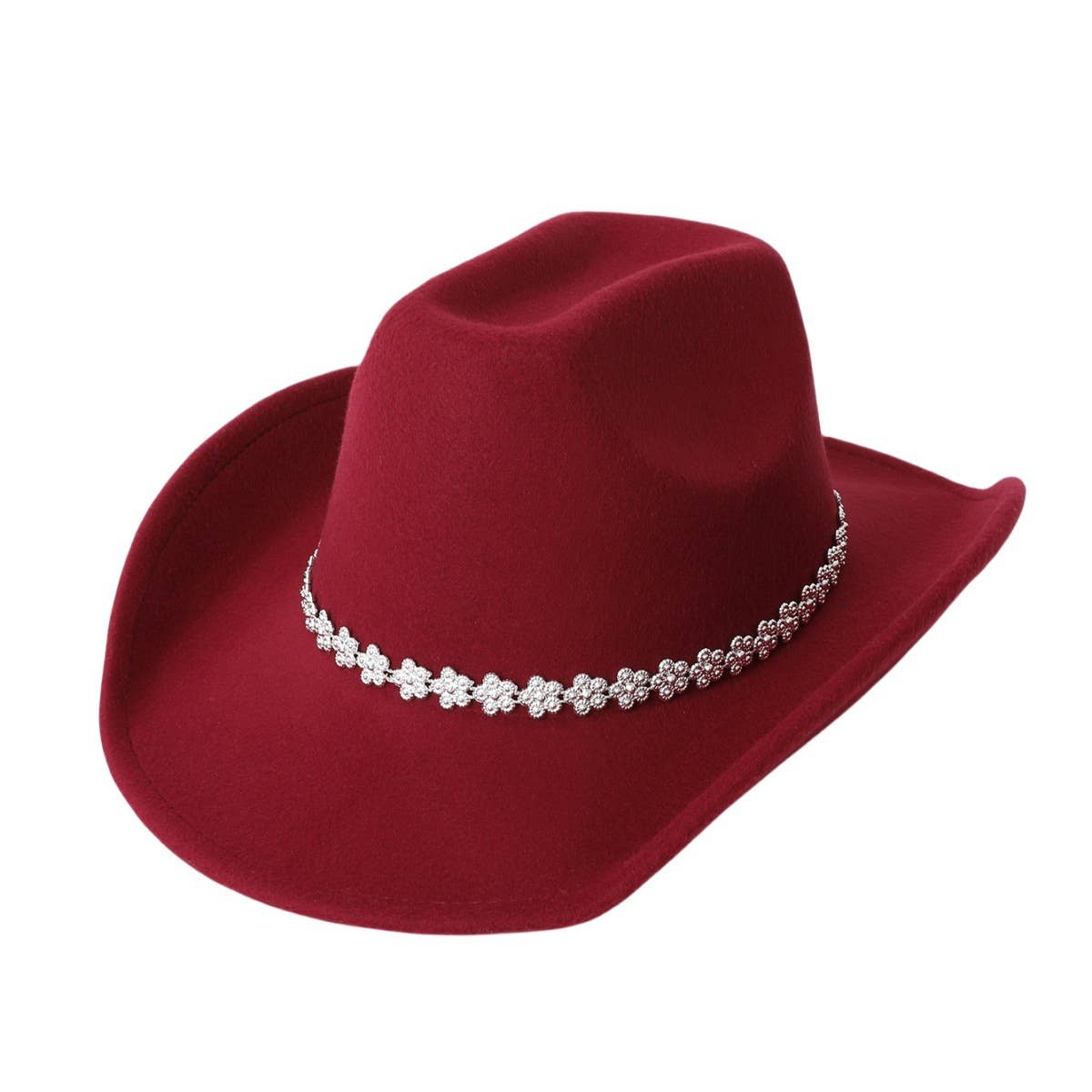 Rhinestone Wool Felt Western Cowboy Fedora Hat_CWAH3637
