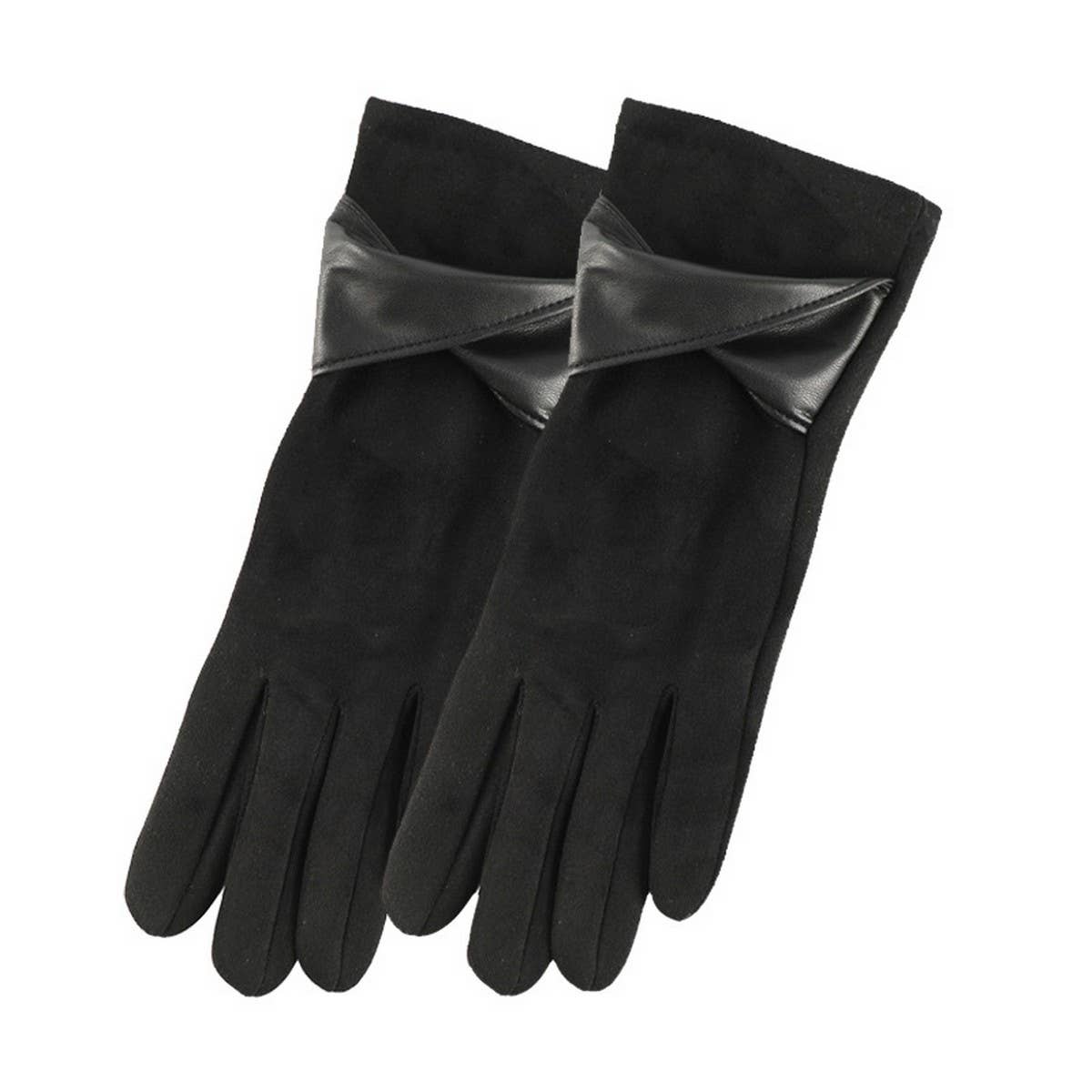 Bow Suede Gloves ??Touchscreen Warm Winter Design_CWMM2883