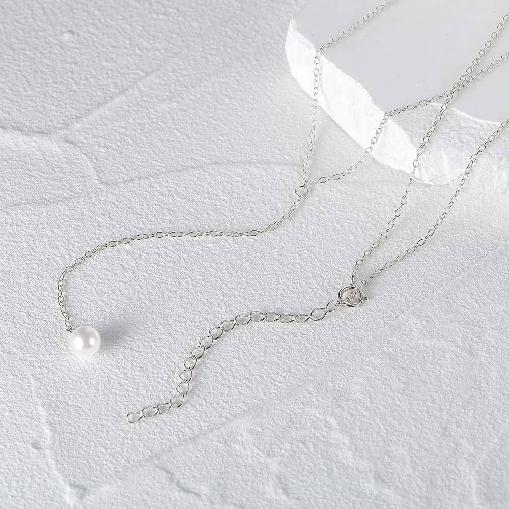 Fashionable simple electroplated pearl necklace