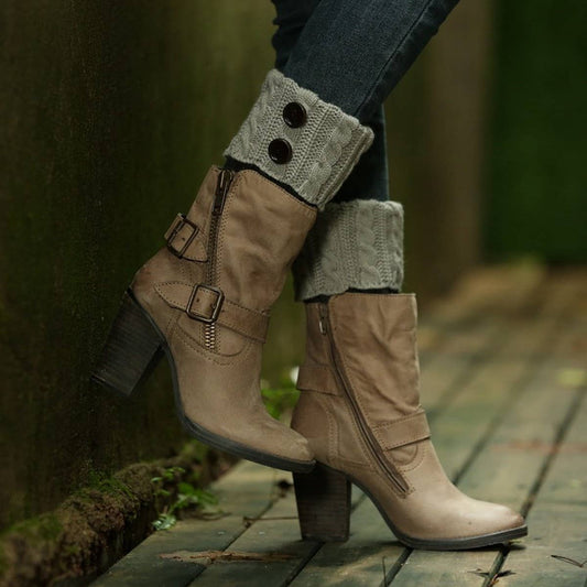 NEW COLOR MATCHING TWIST BUTTON WIDENED SOCKS