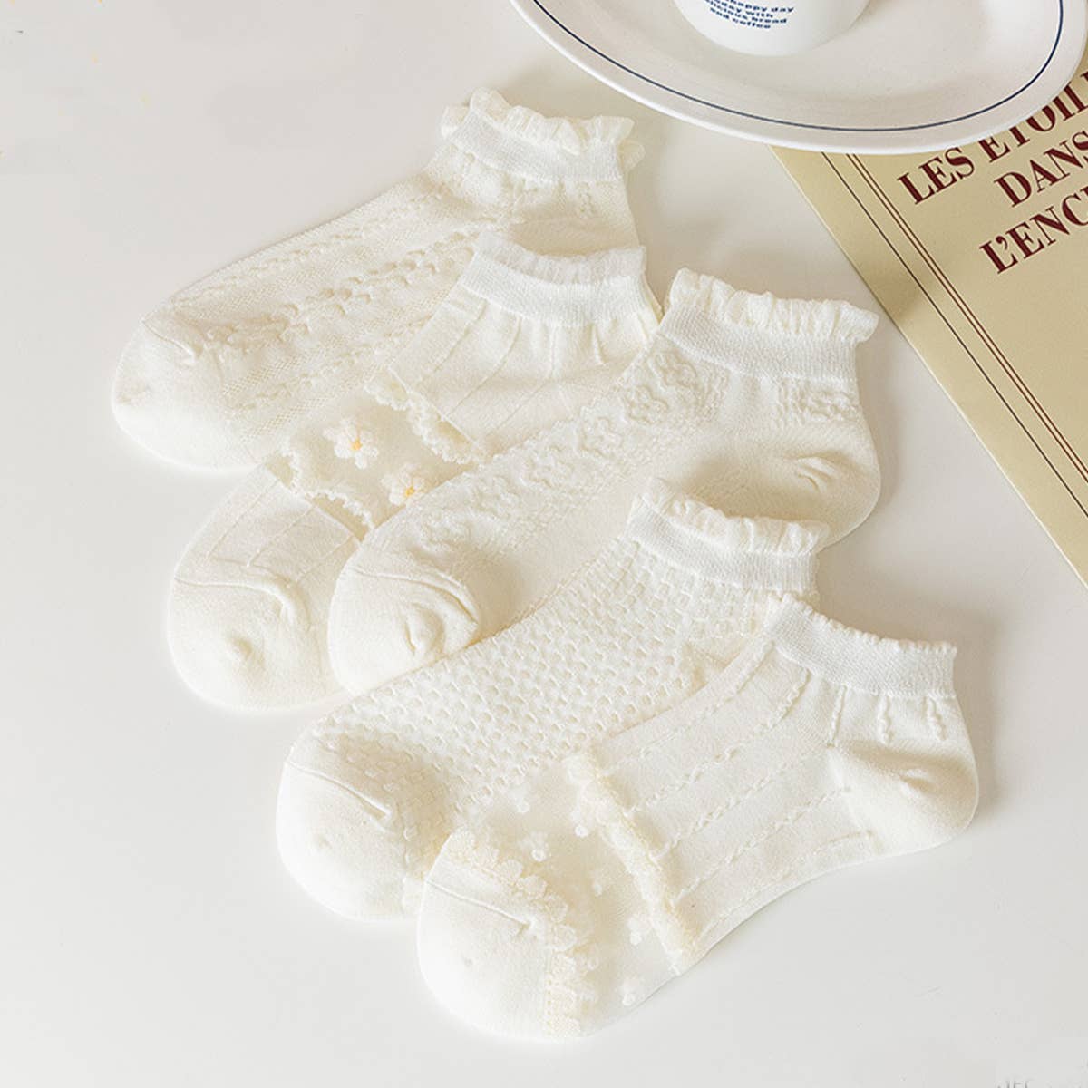 MESH BOAT SOCKS SIMPLE SOLID COLOR GLAS FIBER SOCKS