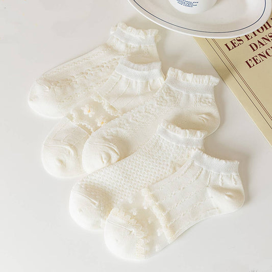 MESH BOAT SOCKS SIMPLE SOLID COLOR GLAS FIBER SOCKS