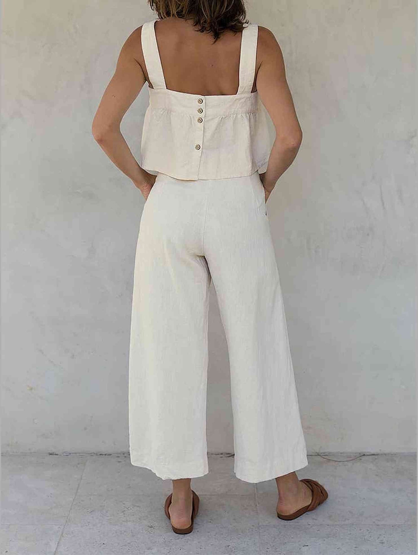 COTTON AND LINEN STRAIGHT PANTS_CWBLP0731