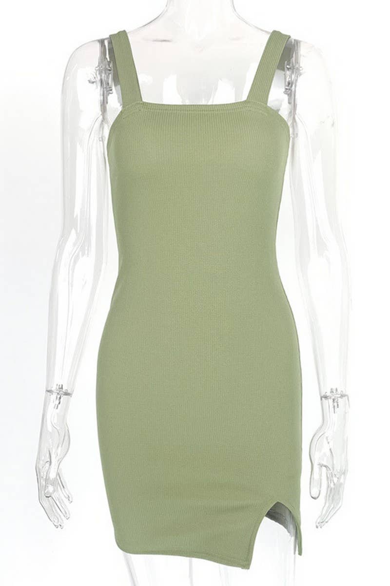 CWDSD7465_SLIM-FIT SLING BACKLESS KNITTED DRESS