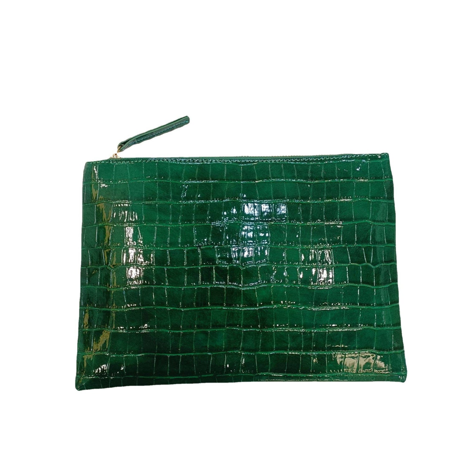 PU crocodile pattern glossy hand-grabbed bag