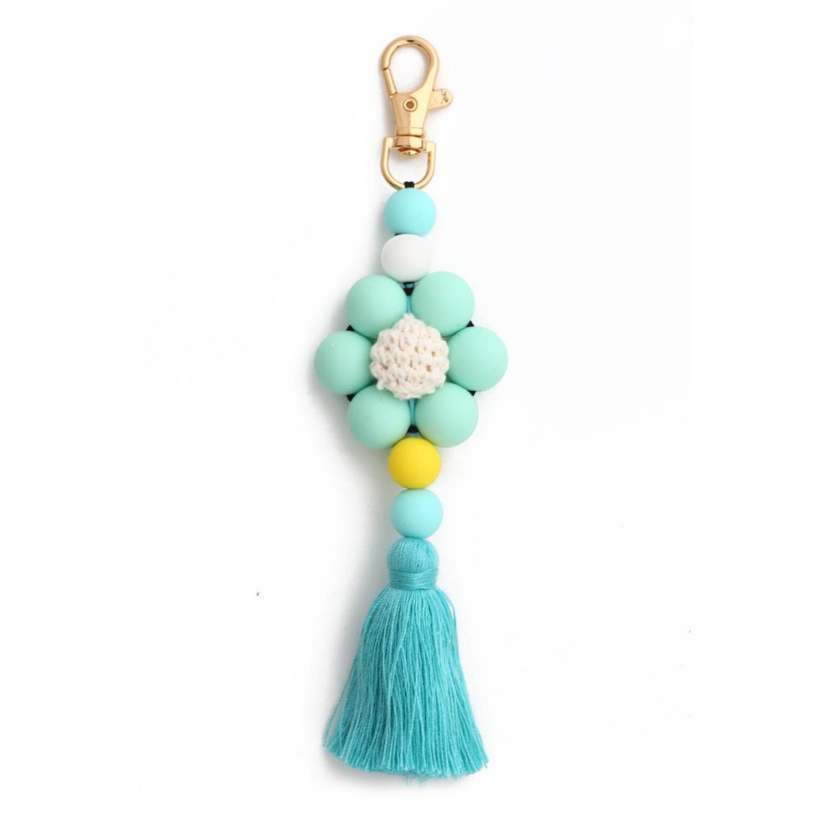 Beaded Tassel Bag Charm Creative Silicone Keychain_CWMM6864