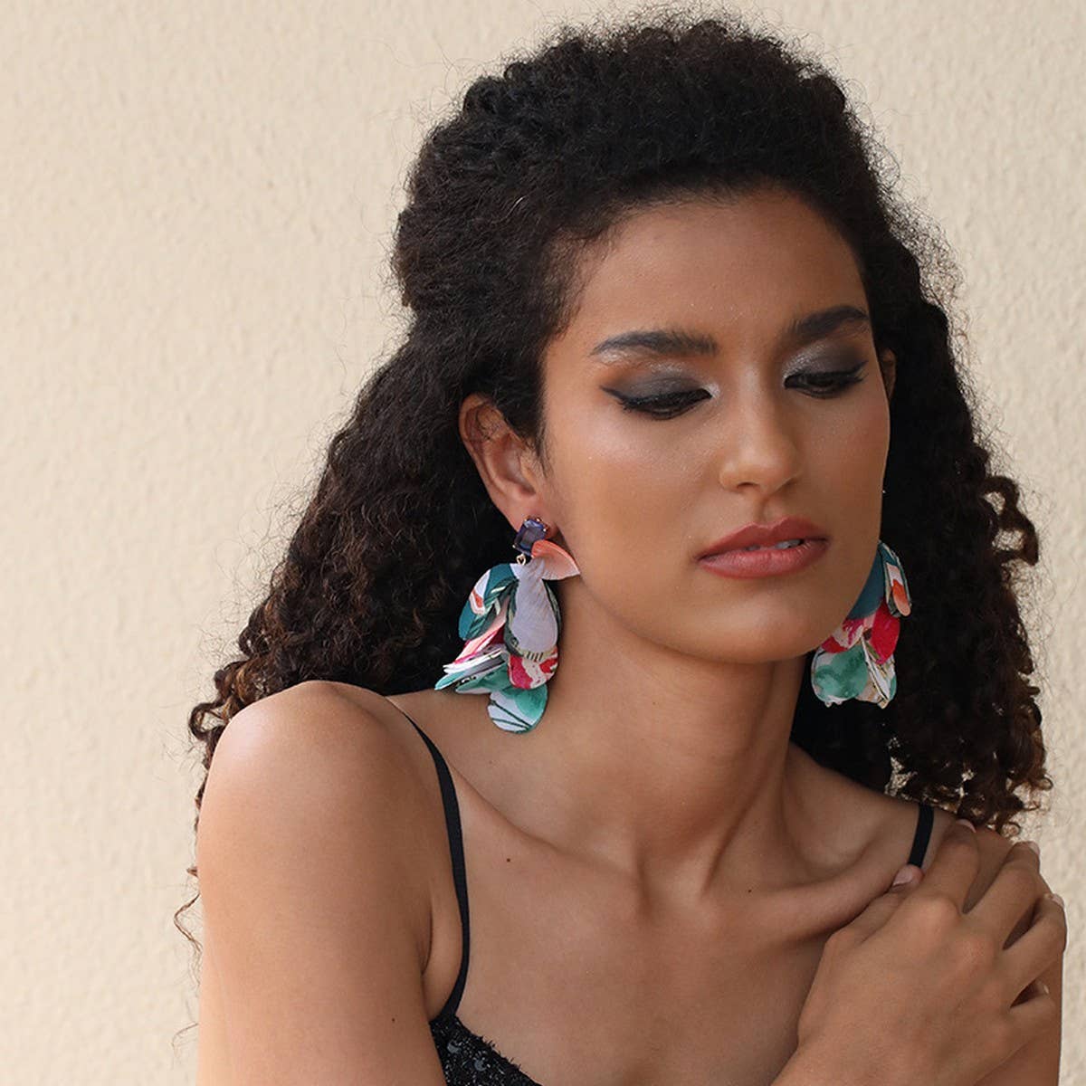 Handmade Layered Floral Tassel Earrings for Women