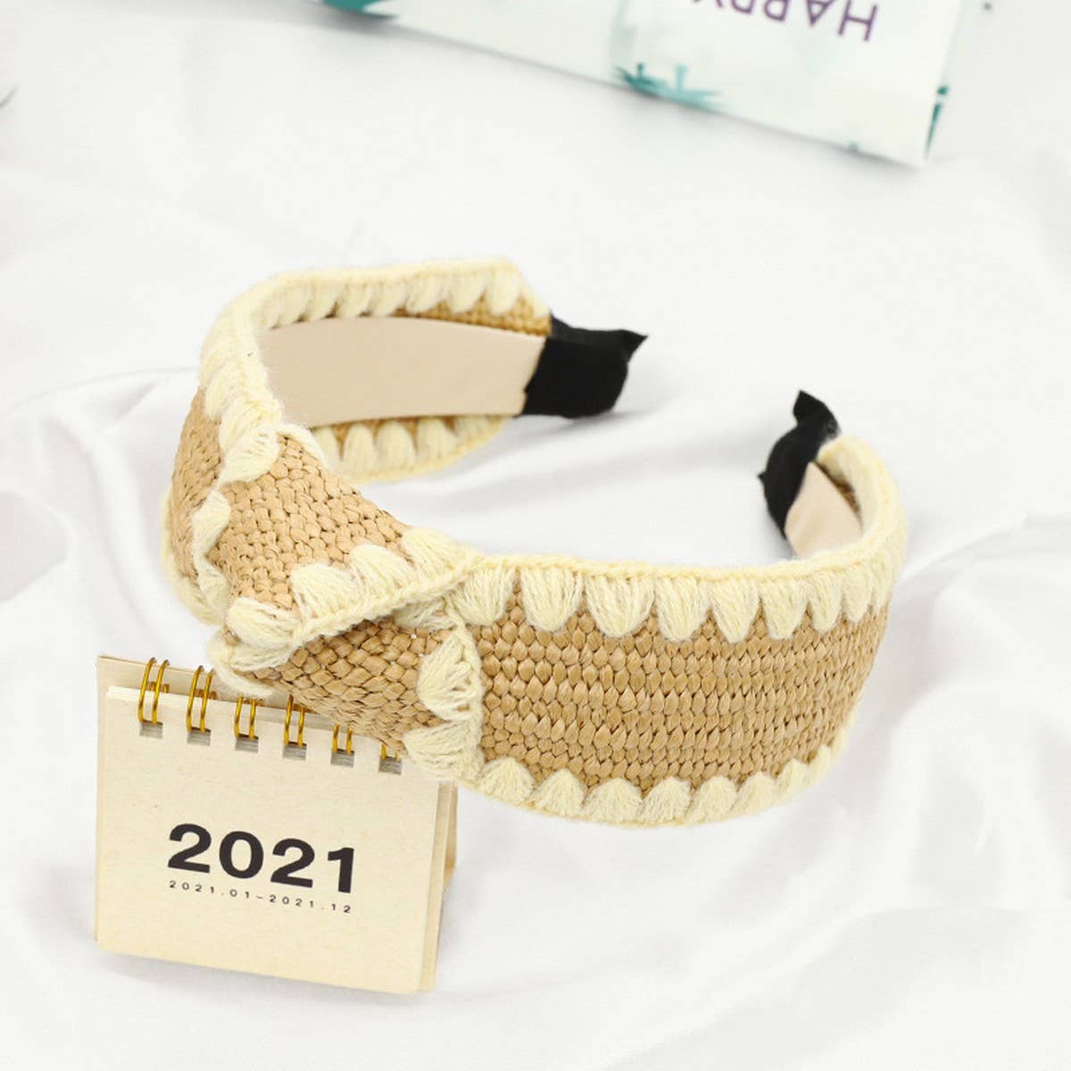 RAFFIA SIMPLE COLOR-BLOCKED KNOTTED HEADBANDS_CWAHA1160