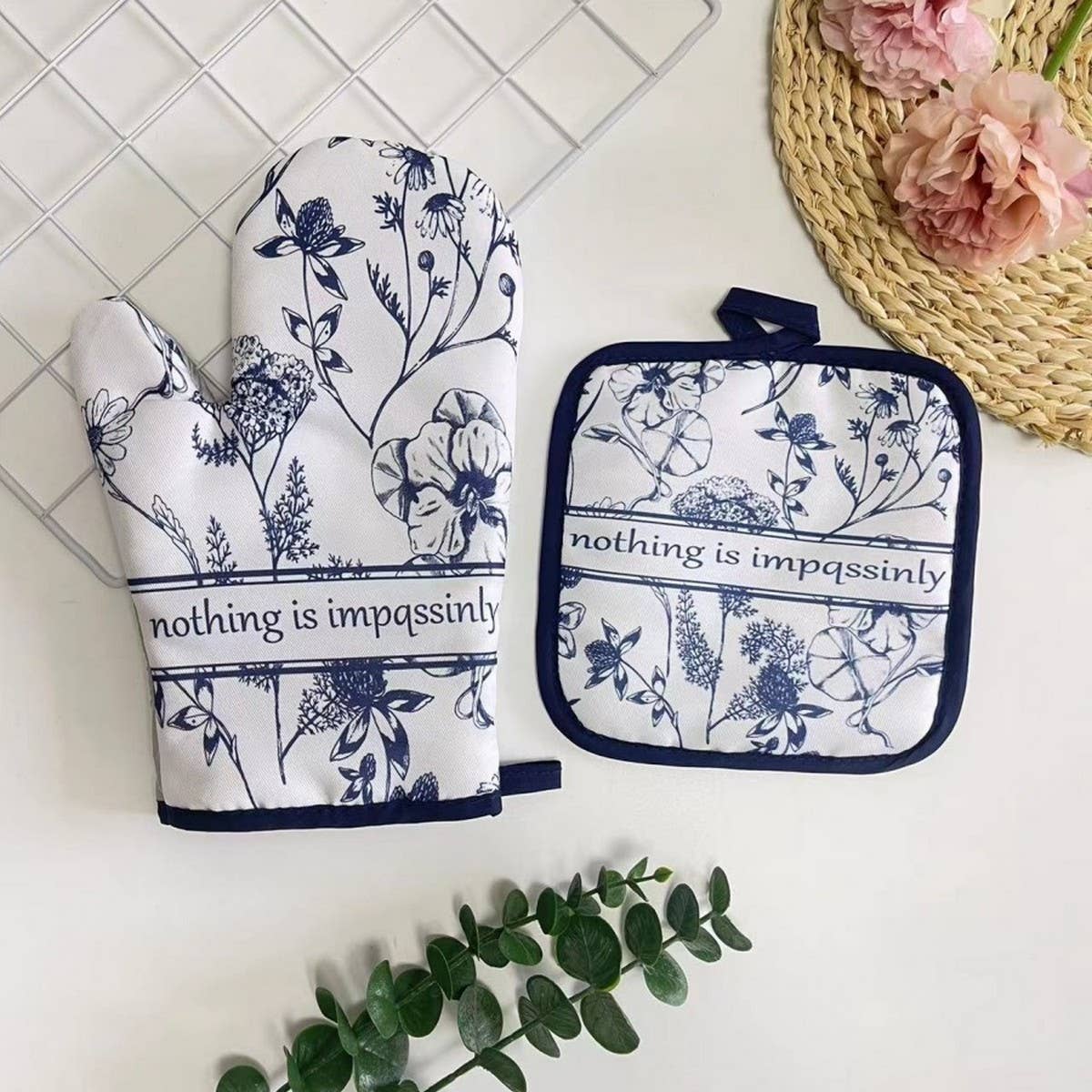 SUNFLOWER PRINT ANTI-SCALDING 2-PIECE SET