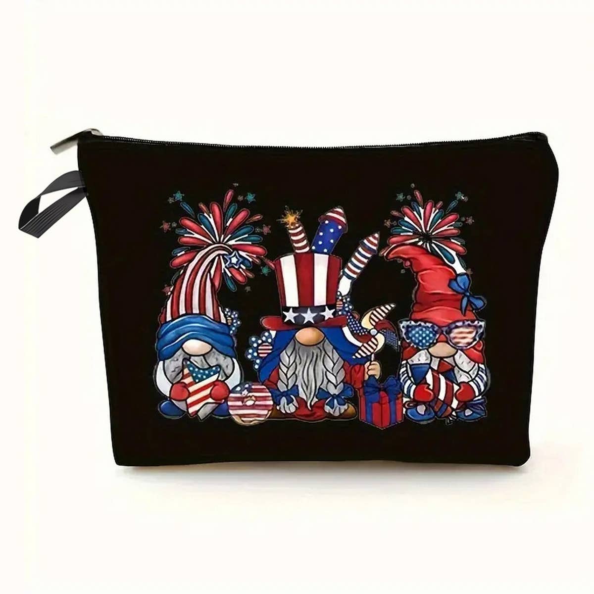 BLACK DOUBLE-SIDED PRINTED COSMETIC BAG_CWAB2262