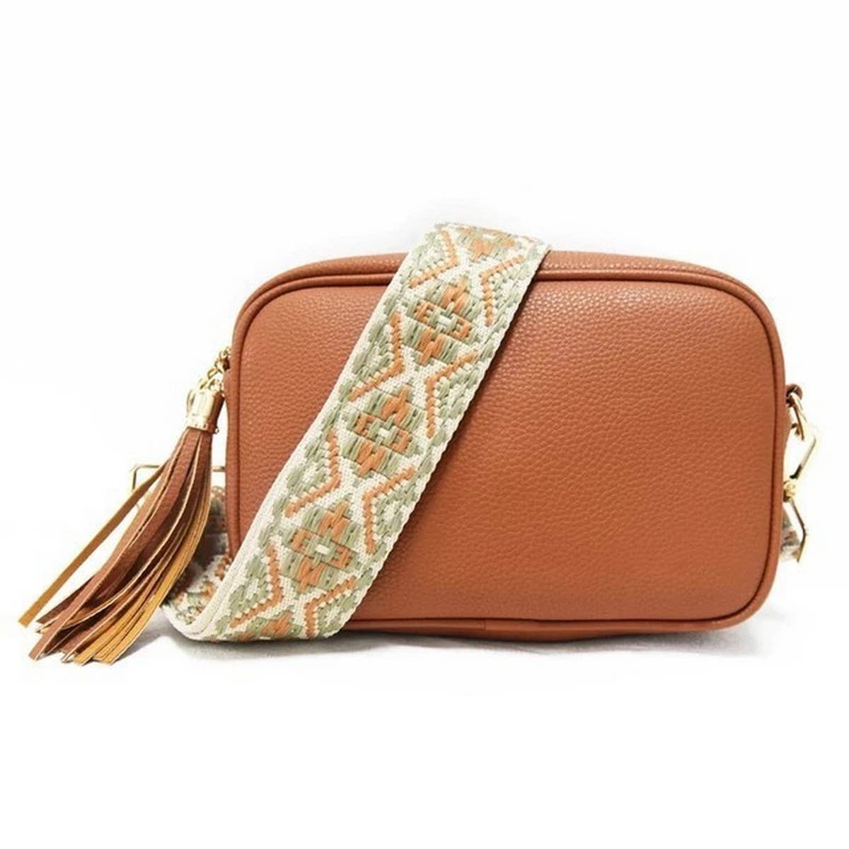 BOHEMIAN SOLID COLOR LEATHER SMALL SQUARE BAG_CWAB1810