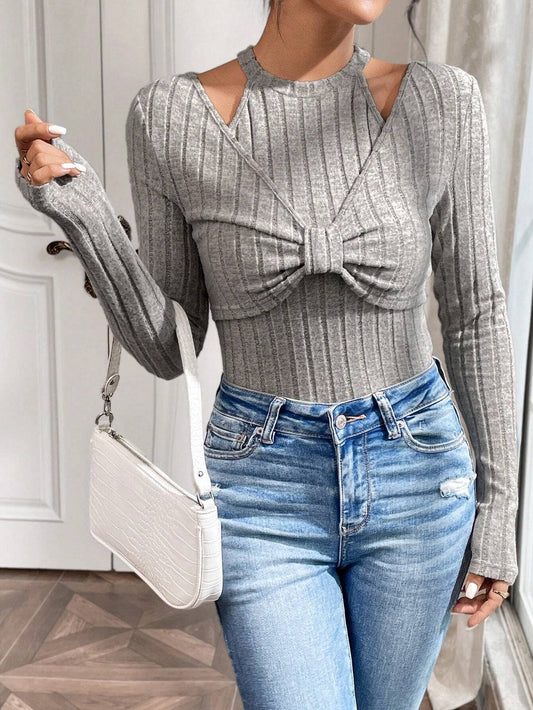 FAKE TWO NECKLINE SIMPLE ELEGANT STYLE T-SHIRTS