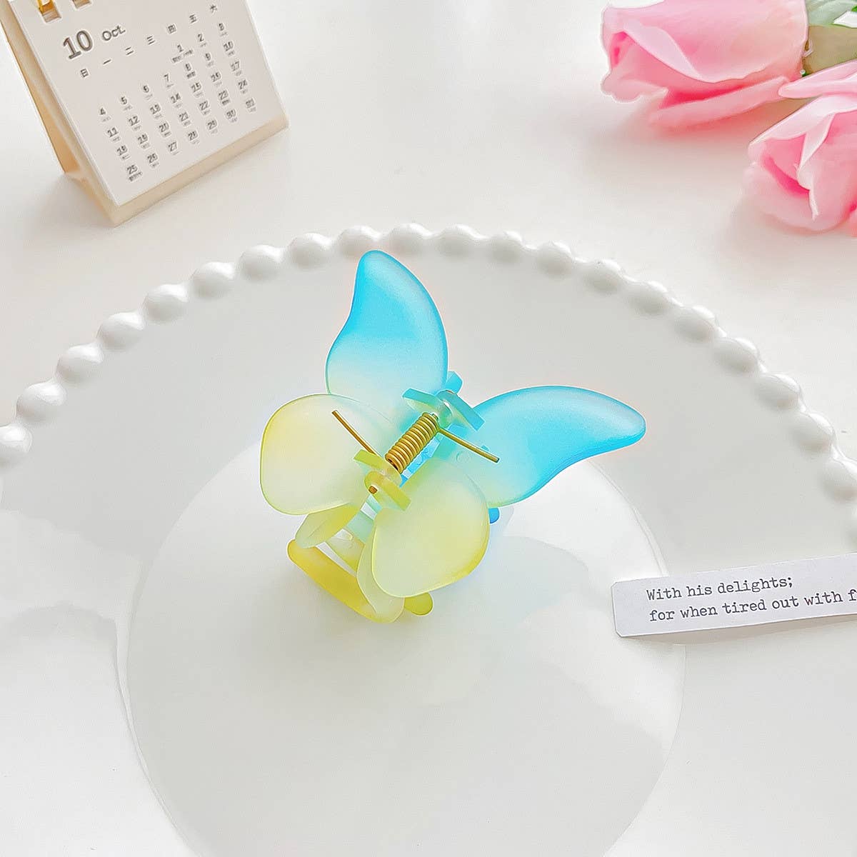 SIMPLE GRADIENT COLOR BUTTERFLY CLIP HAIRPIN_CWAHA1008