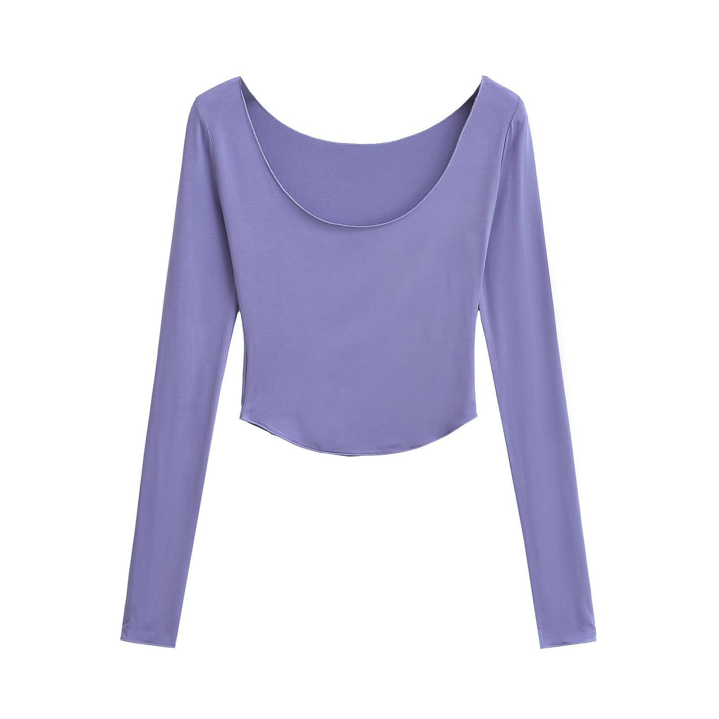 Sexy low-cut,light,short long-sleeved base layer