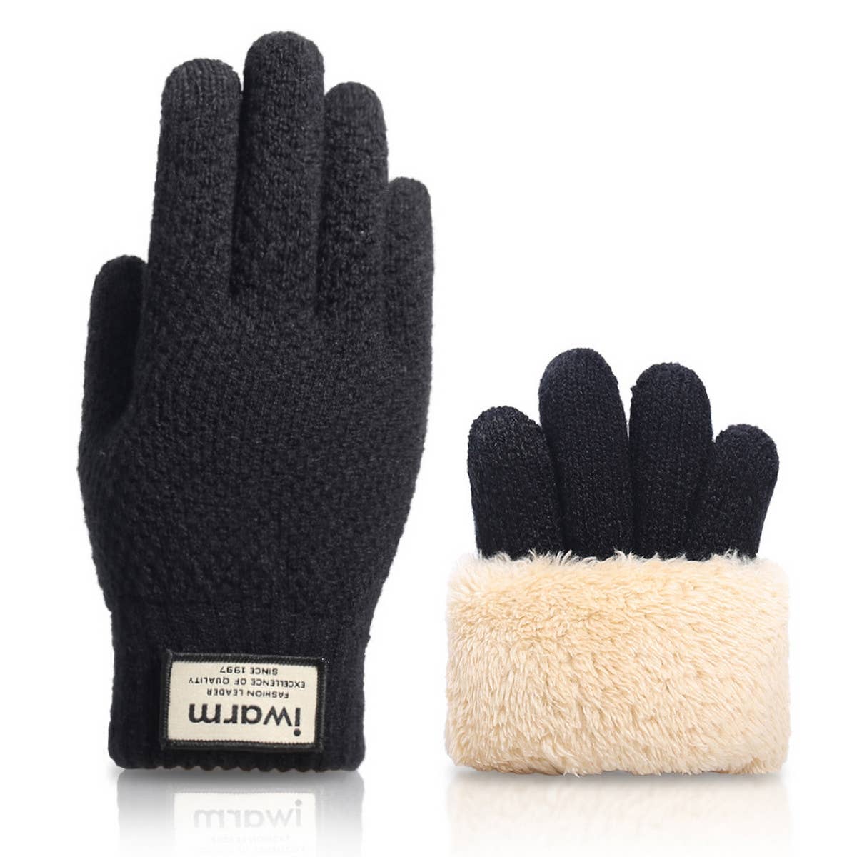 OUTDOOR LEISURE PLUS VELVET WARM KNITTED GLOVES_CWAG0132