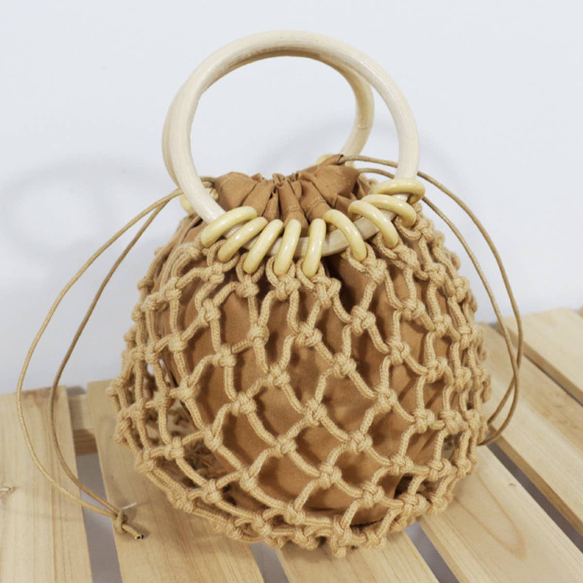WOMEN  ROUND STRAW BAG RATTAN BEACH HANDBAG_CWAB0826