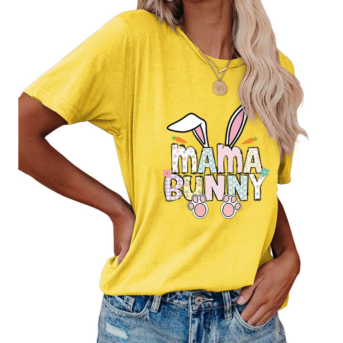 EASTER PULLOVER ROUND NECK FASHION PRINTED T SHIRT_CWTTS0855