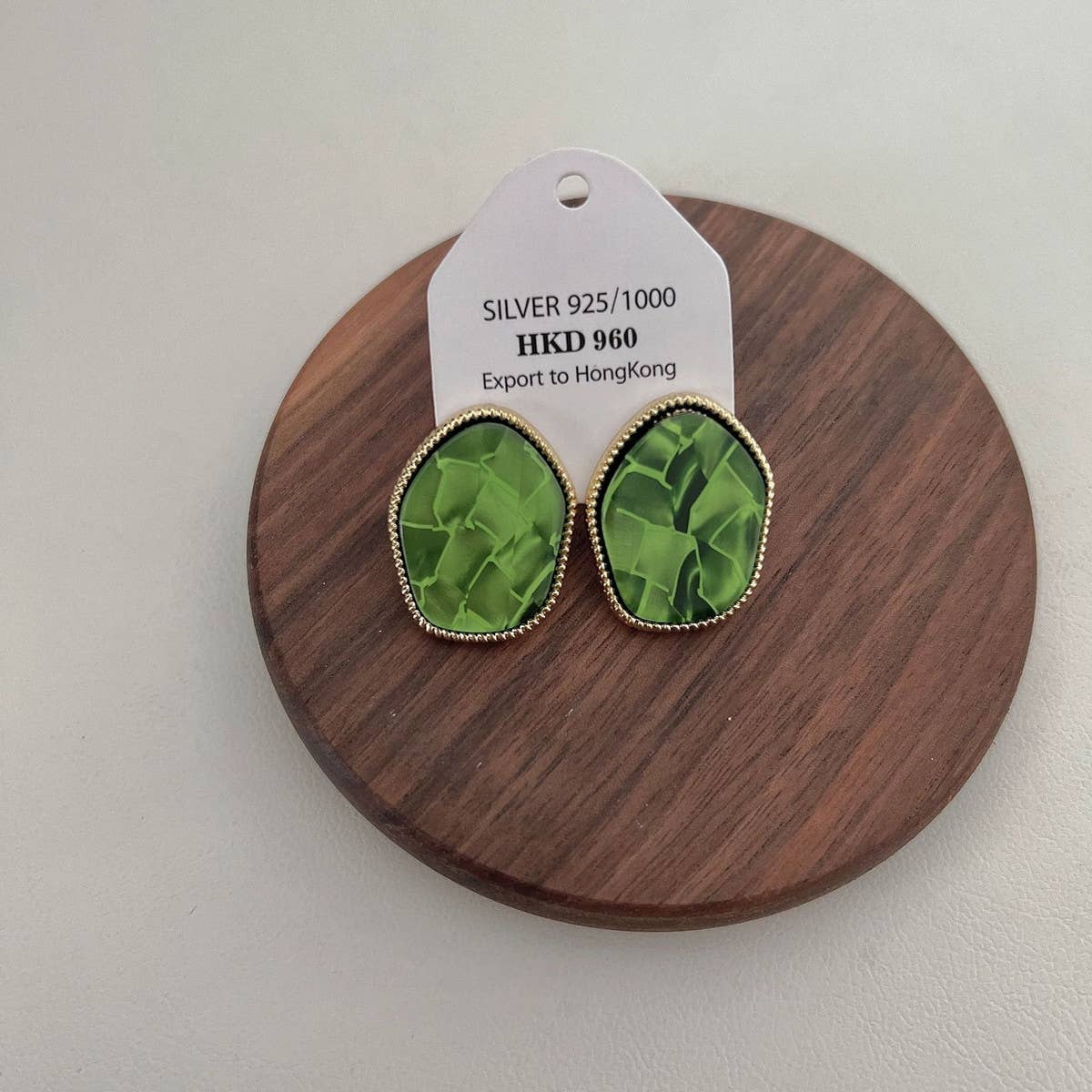 IRREGULAR ELLIPTICAL RESIN EARRINGS