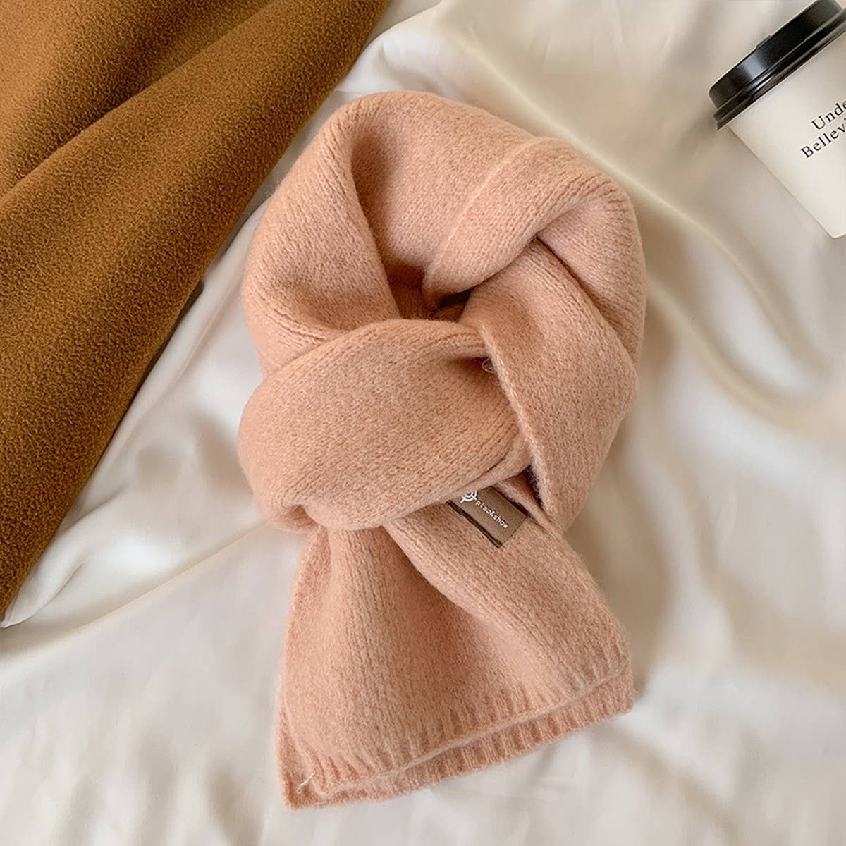 Cute Knit Scarf ? Unisex Solid Color Neck Warmer