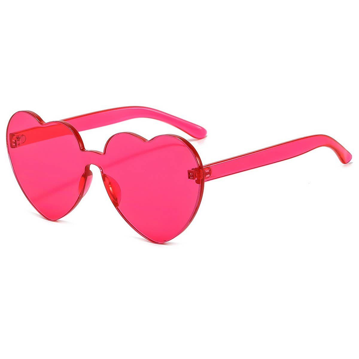 Frameless Heart Jelly Color Thick Sunglasses