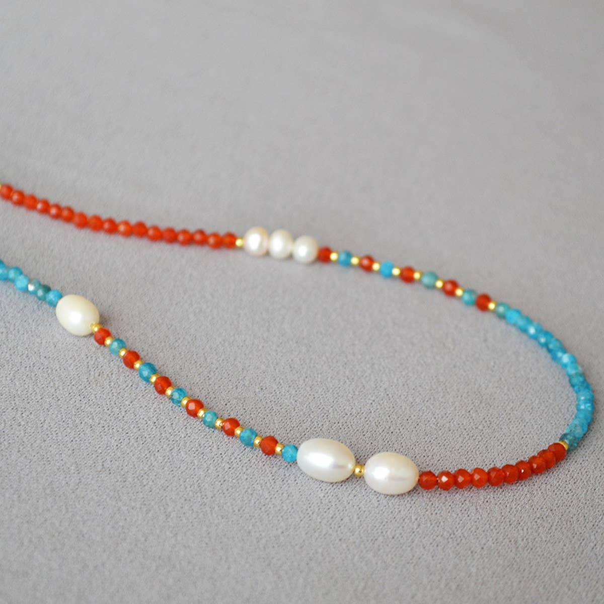 VINTAGE FRESHWATER RICE BEADED NECKLACE