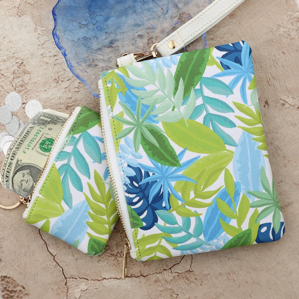 Women¡¯s Leather Coin Wallet with Bow and Wristlet_CUAB00436