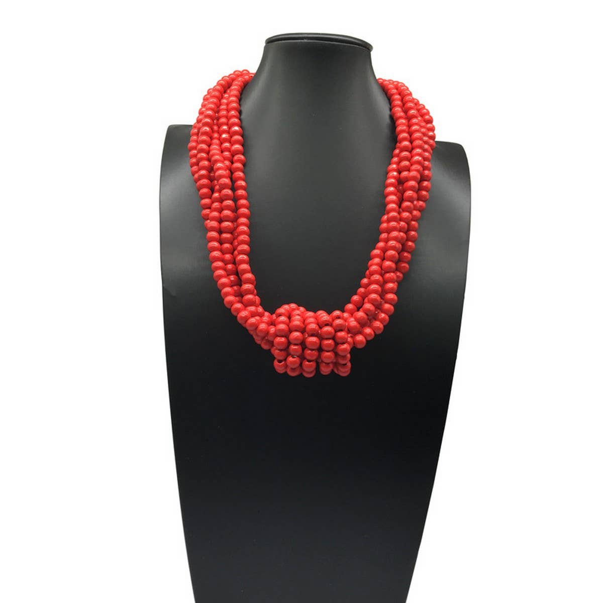 BOHEMIAN MULTI-LAYER WOODEN BEAD KNOT NECKLACE_CWMM4735