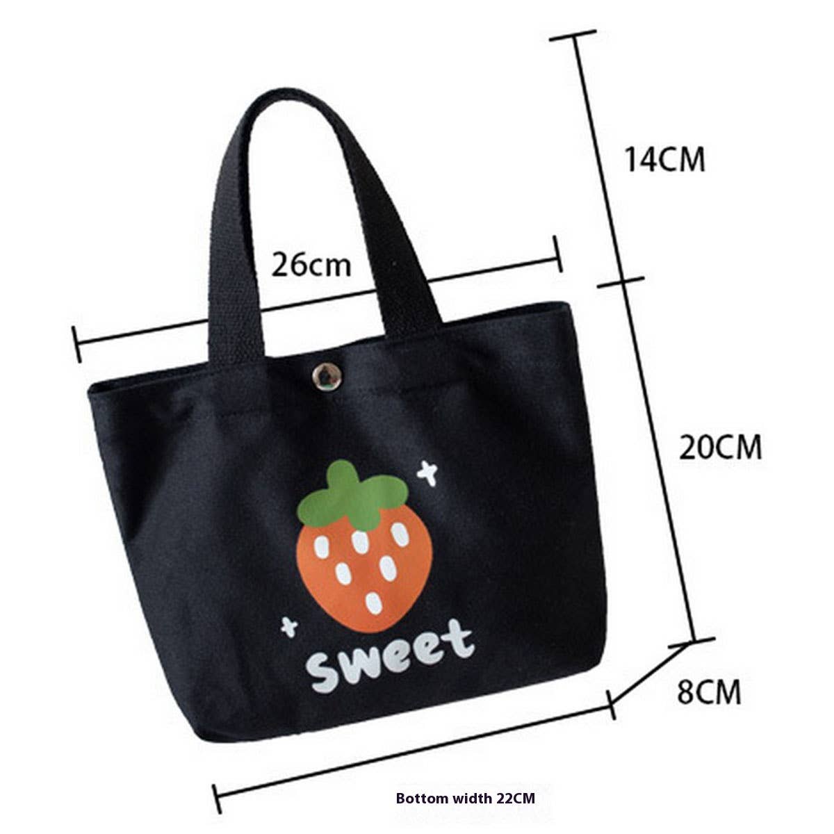 Cute Canvas Lunch Tote Bag for Women, Small_CWAB5665