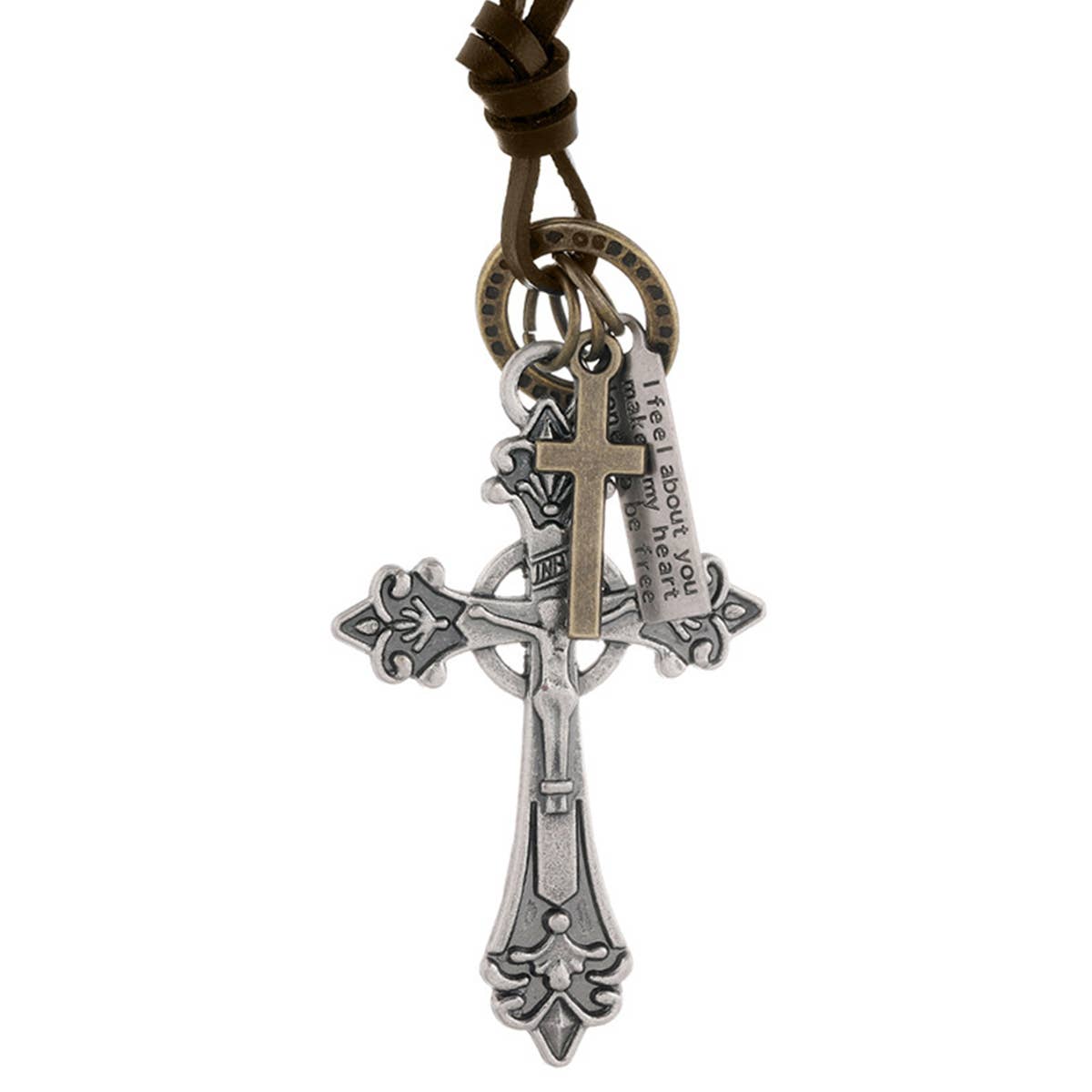 RETRO  ADJUSTABLE CROSS PENDANT NECKLACES_CWAJE0498