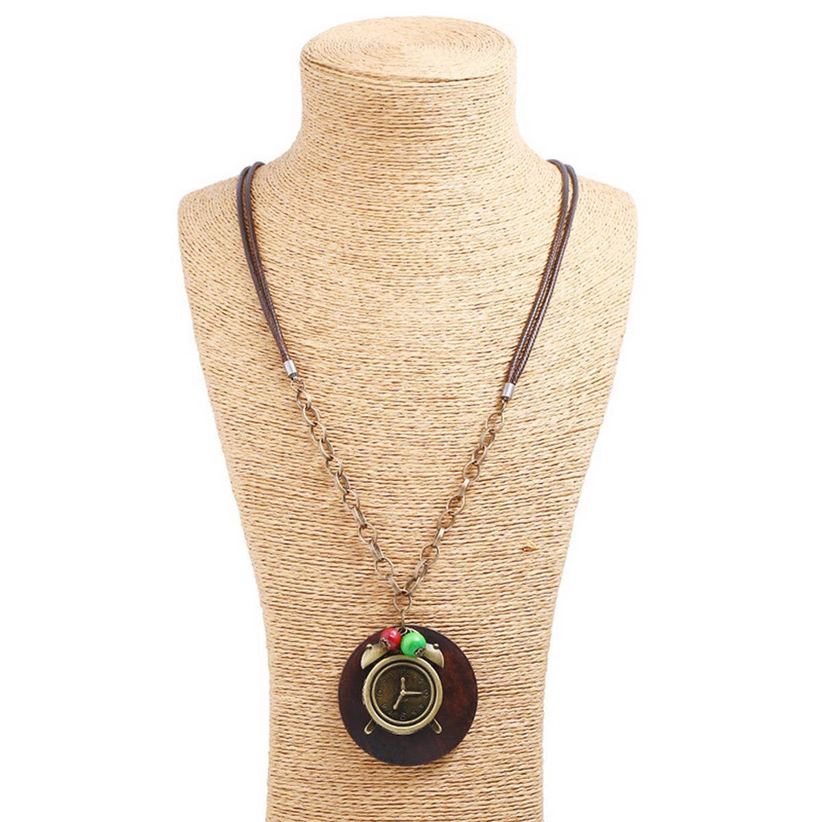 WAX ALLOY CREATIVE ALARM CLOCK LONG NECKLACE