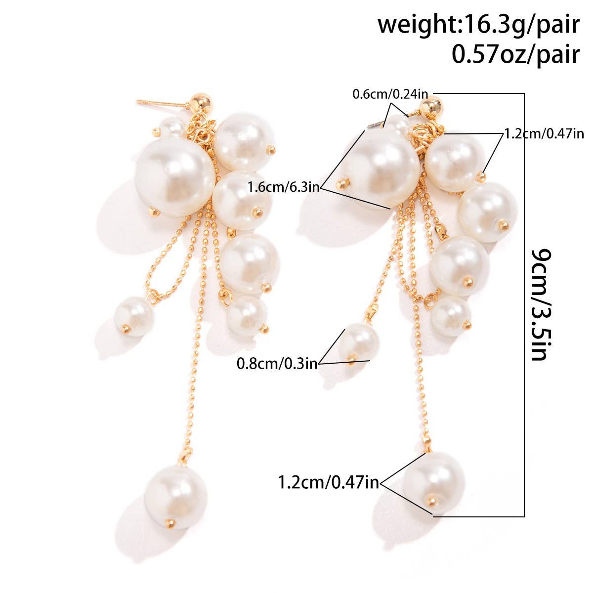 IMITATION PEARL TASSEL PENDANT EARRINGS