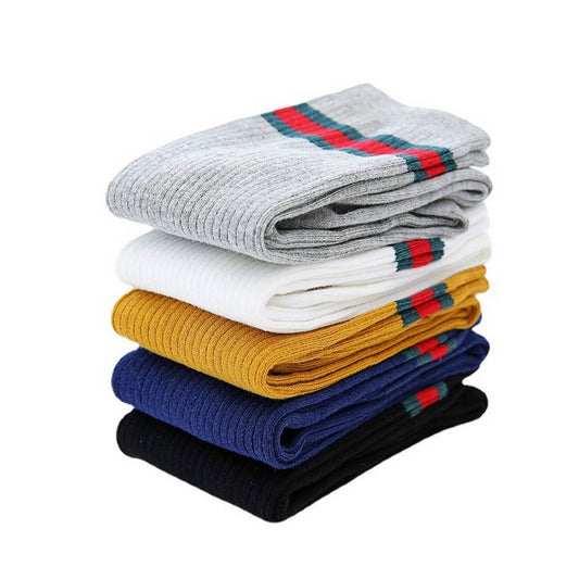 WOMEN RED AND GREEN STRIPED SOCKS