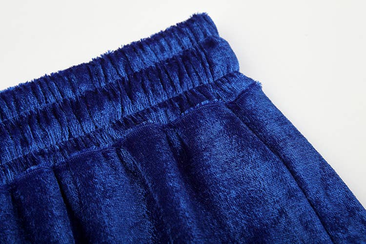 Fashion rhinestone Korean velvet sportswear set