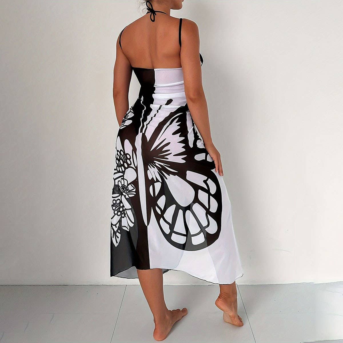Multi-Way Beach Dress, Color-Block Print Cover-Up