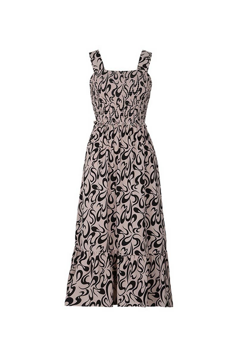 CWDHL0659_SUMMER GEOMETRIC PRINT SLING DRESS